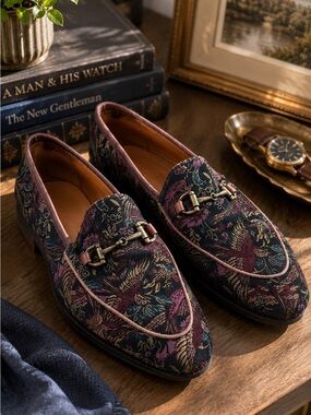 TAFT Russell Paradise Horsebit Loafers Jacquard Spain Luxury Men 41 Designer